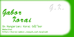 gabor korai business card